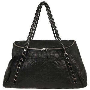 Chanel Black Calfskin Luxury Line Handbag